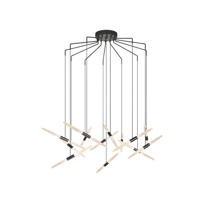 Sonneman Ballet™ 13 Light Pendant Light in Satin Black