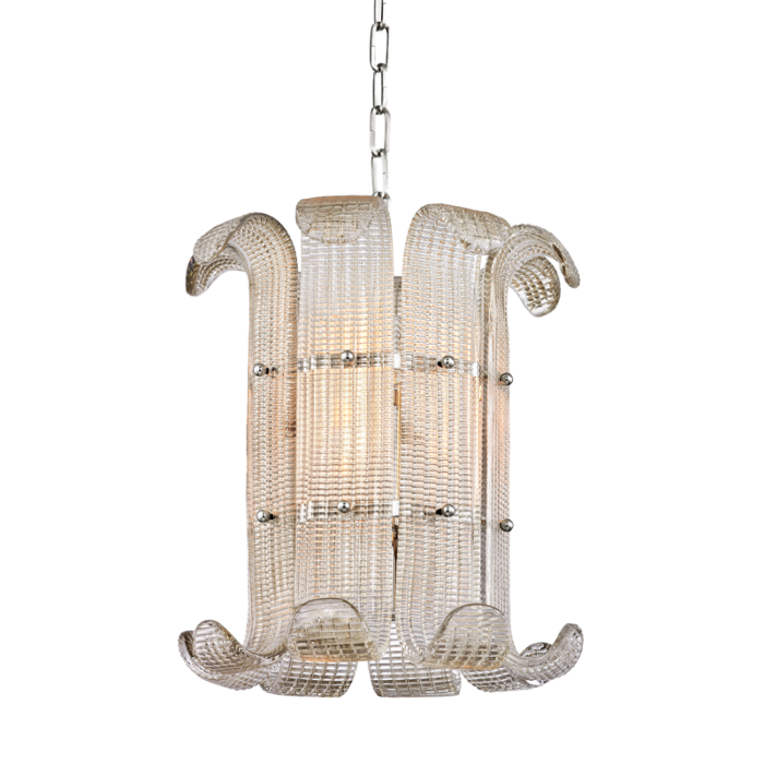 Hudson Valley Brasher 4 Light Chandelier in Polished Nickel