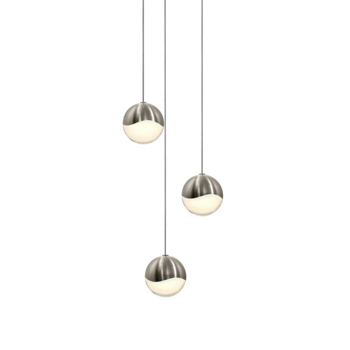 Sonneman Grapes 7.75 Inch 3 Light LED Pendant in Satin Nickel