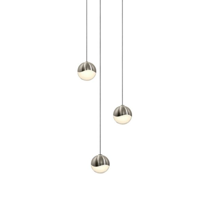 Sonneman Grapes 7 Inch 3 Light LED Pendant in Satin Nickel