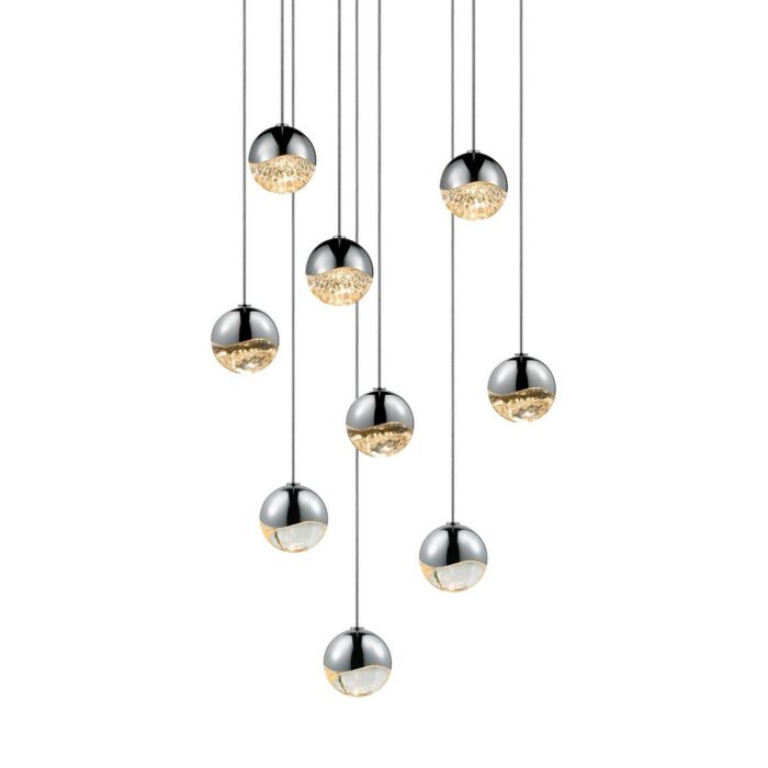 Sonneman Grapes 12.5 Inch 9 Light LED Pendant in Polished Chrome