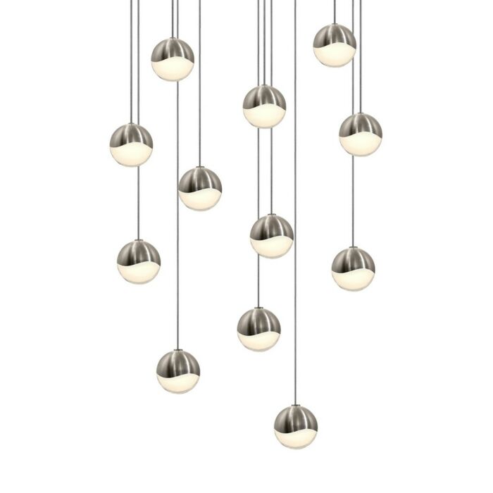 Sonneman Grapes 15.5 Inch 12 Light LED Pendant in Satin Nickel