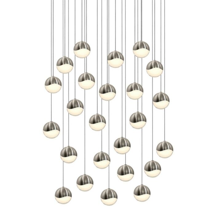 Sonneman Grapes 26.25 Inch 24 Light LED Pendant in Satin Nickel