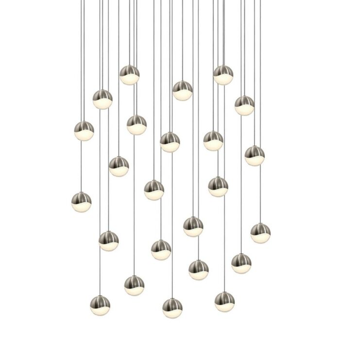Sonneman Grapes 25.5 Inch 24 Light LED Pendant in Satin Nickel