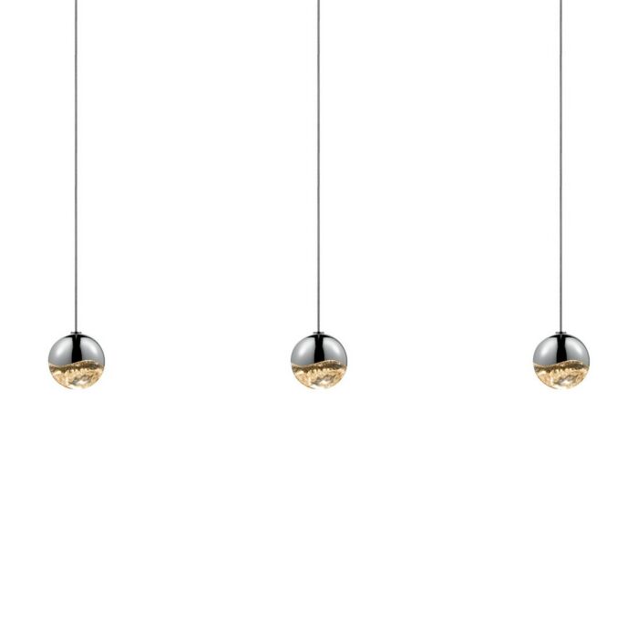 Sonneman Grapes 36.5 Inch 3 Light LED Pendant in Polished Chrome
