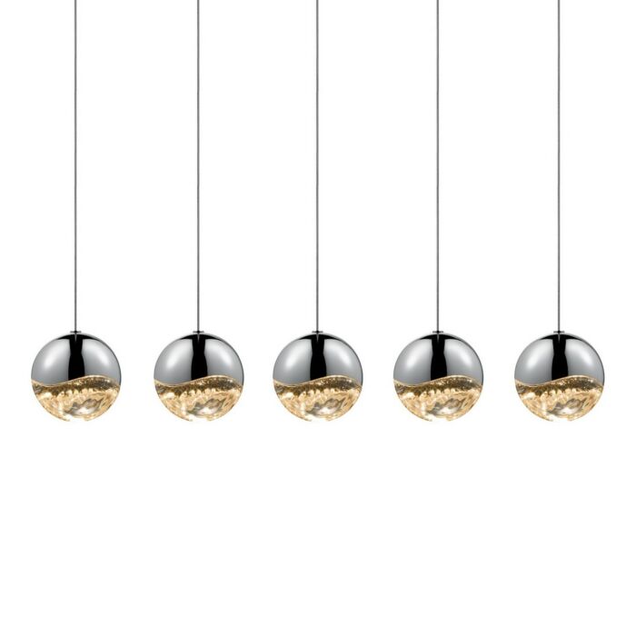 Sonneman Grapes 37.75 Inch 5 Light LED Pendant in Polished Chrome