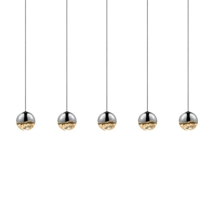 Sonneman Grapes 36.5 Inch 5 Light LED Pendant in Polished Chrome