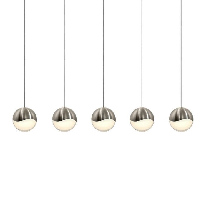 Sonneman Grapes 37.25 Inch 5 Light LED Pendant in Satin Nickel