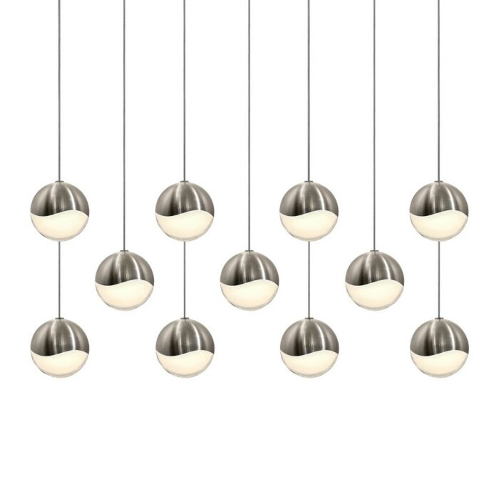 Sonneman Grapes 37 Inch 11 Light LED Pendant in Satin Nickel