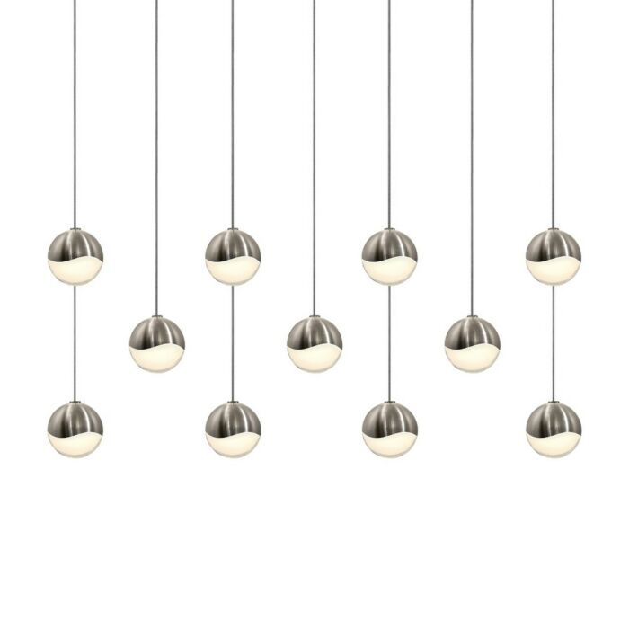 Sonneman Grapes 36.25 Inch 11 Light LED Pendant in Satin Nickel