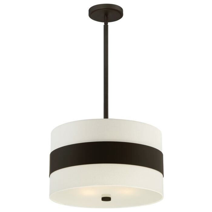 Libby Langdon for Crystorama Grayson 10 Inch Drum Pendant in Dark Bronze