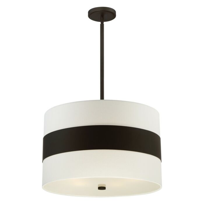 Libby Langdon for Crystorama Grayson 23 Inch Drum Pendant in Dark Bronze