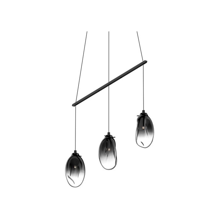 Sonneman Liquid 3 Light 12 Inch Pendant Light in Satin Black