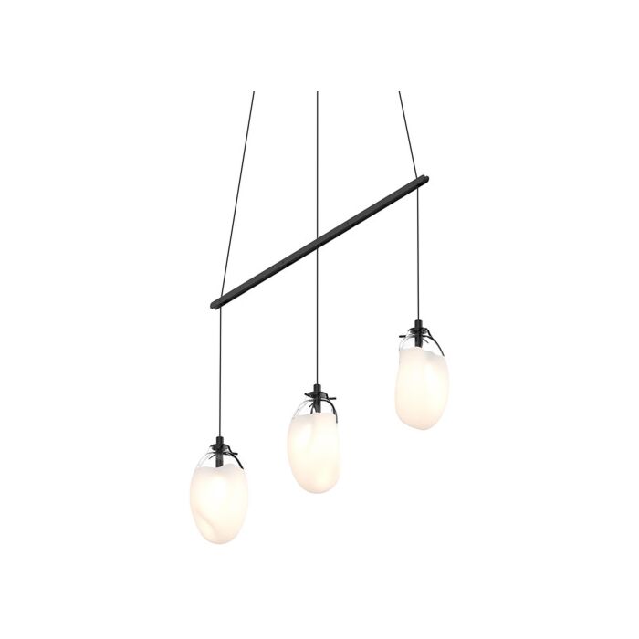 Sonneman Liquid 3 Light 12 Inch Pendant Light in Satin Black