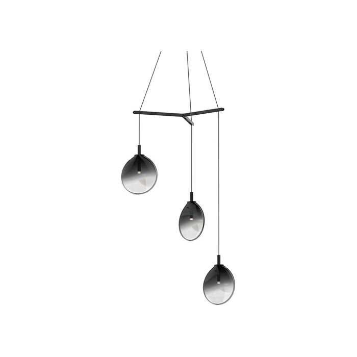 Sonneman Cantina 3 Light 12 Inch Pendant Light in Satin Black