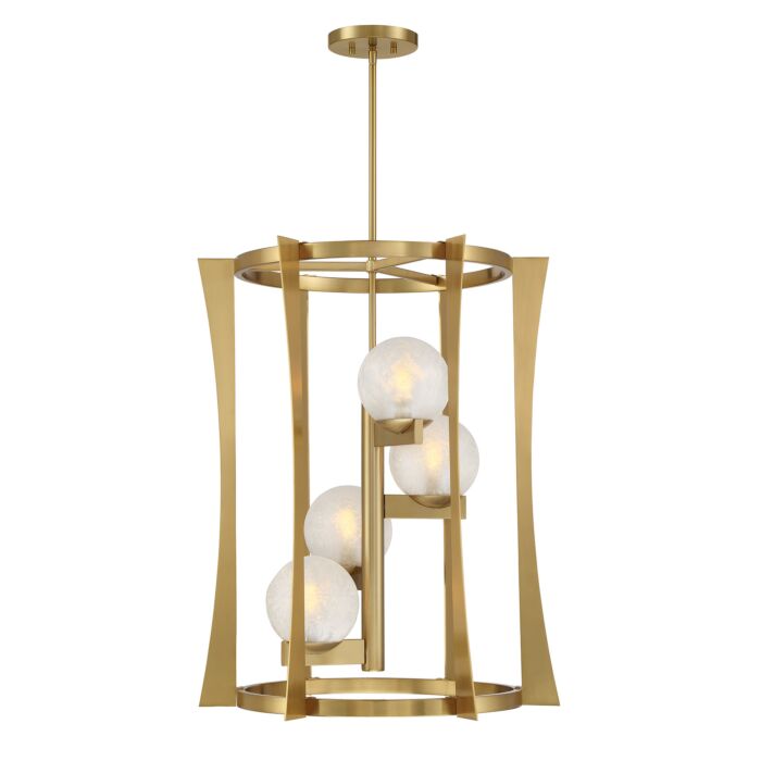 Darien 4-Light Pendant in Warm Brass