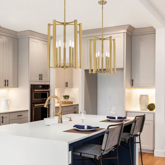 Savoy House Benson 5 Light Pendant in Warm Brass