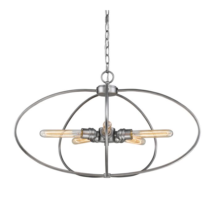 Z Lite Persis 5 Light Pendant Light In Old Silver