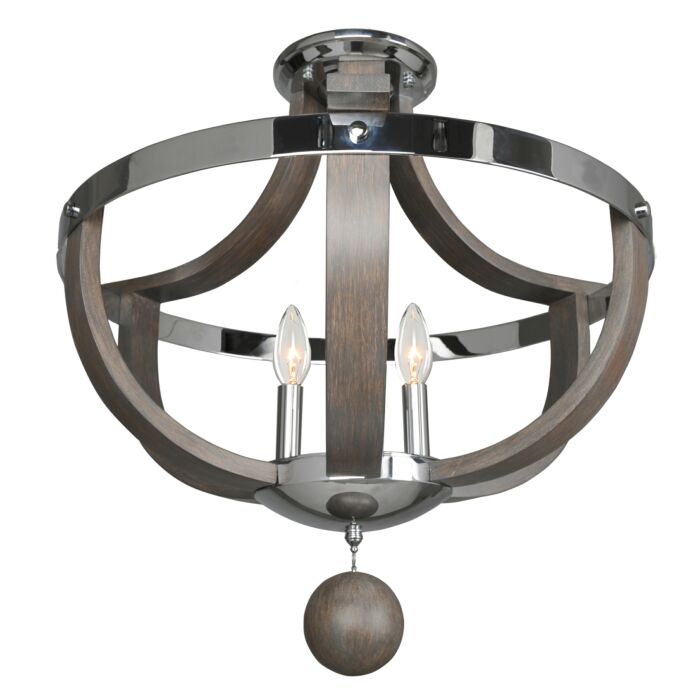 Kalco Sharlow 3 Light Ceiling Light in Chrome
