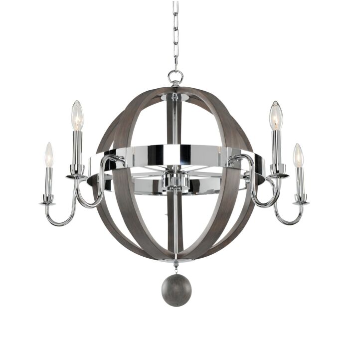 Kalco Sharlow 5 Light Contemporary Chandelier in Chrome