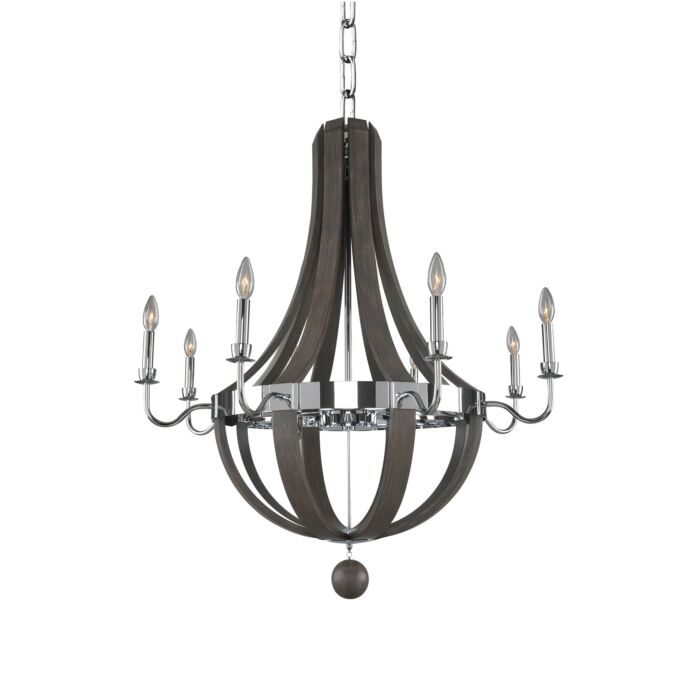 Kalco Sharlow 8 Light Contemporary Chandelier in Chrome