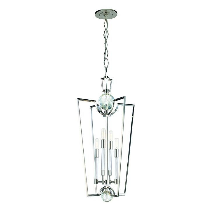 Hudson Valley Waterloo 4 Light 34 Inch Pendant Light in Polished Nickel