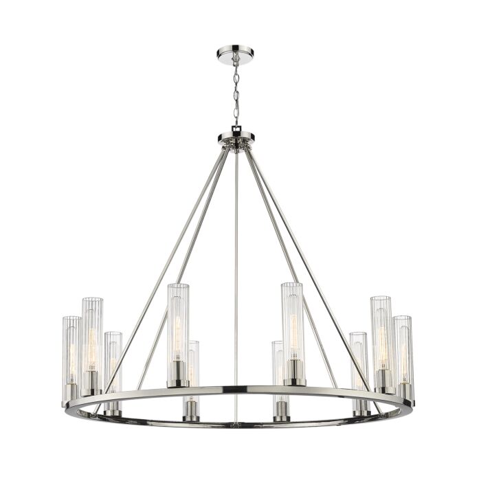 Z Lite Beau 10 Light Chandelier In Polished Nickel