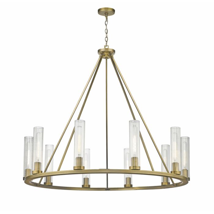 Z Lite Beau 10 Light Chandelier In Rubbed Brass