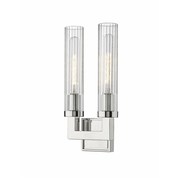 Z Lite Beau 2 Light Wall Sconce In Polished Nickel