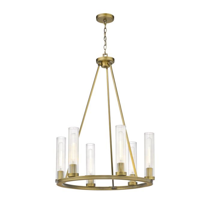 Z Lite Beau 6 Light Chandelier In Rubbed Brass