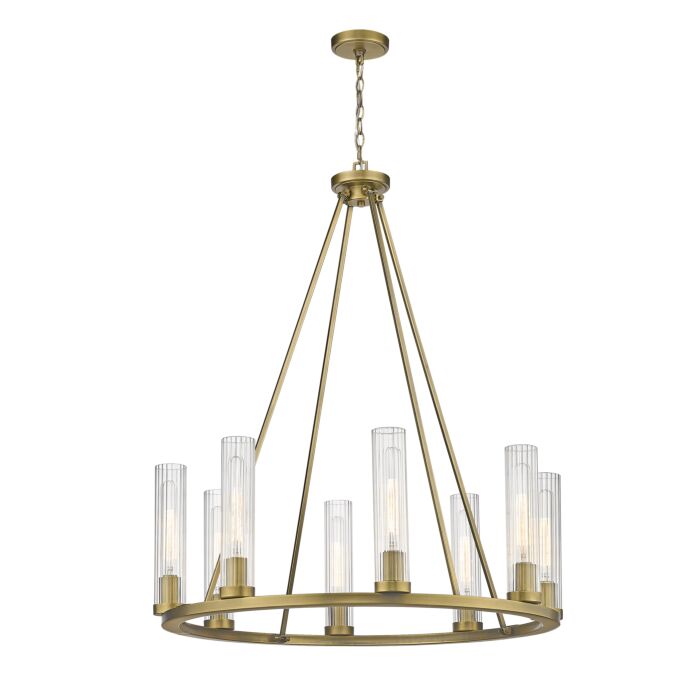 Z Lite Beau 8 Light Chandelier In Rubbed Brass