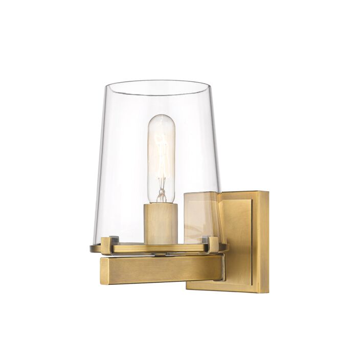 Z Lite Callista 1 Light Bathroom Vanity Light In Rubbed Brass