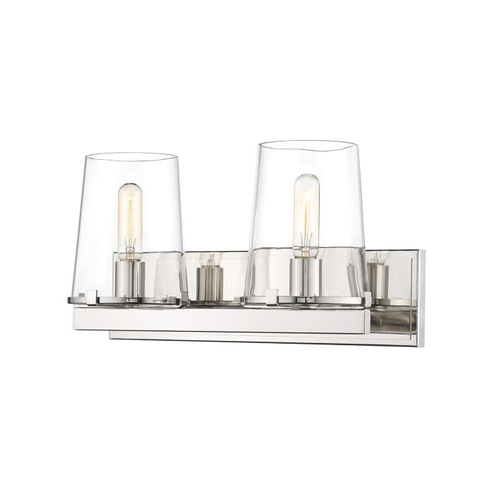Z Lite Callista 2 Light Bathroom Vanity Light In Polished Nickel