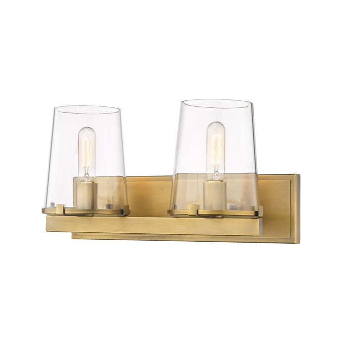 Z Lite Callista 2 Light Bathroom Vanity Light In Rubbed Brass