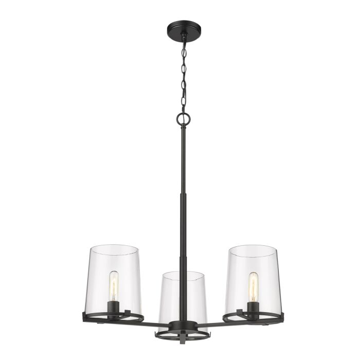Z Lite Callista 3 Light Chandelier In Matte Black