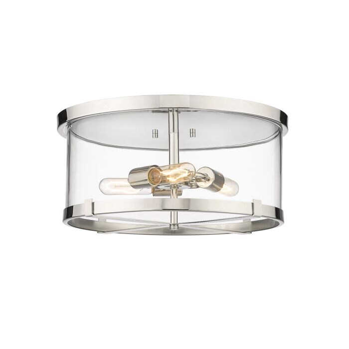 Z Lite Callista 3 Light Flush Mount Ceiling Light In Polished Nickel