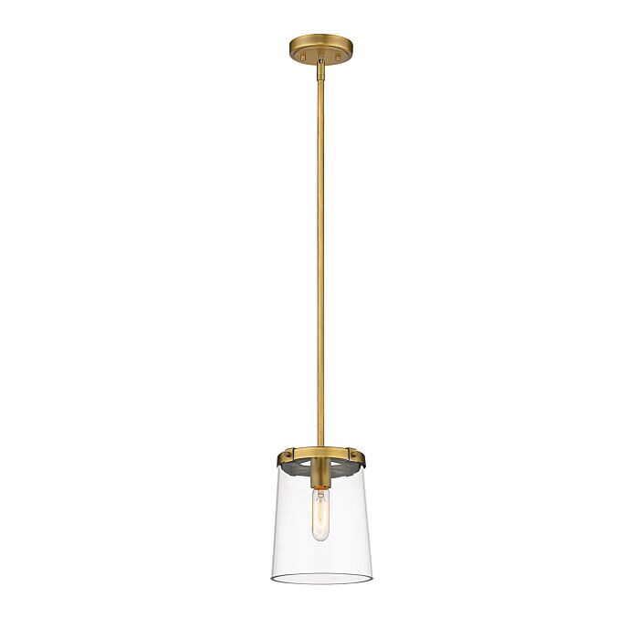 Z Lite Callista 1 Light Mini Pendant Light In Rubbed Brass