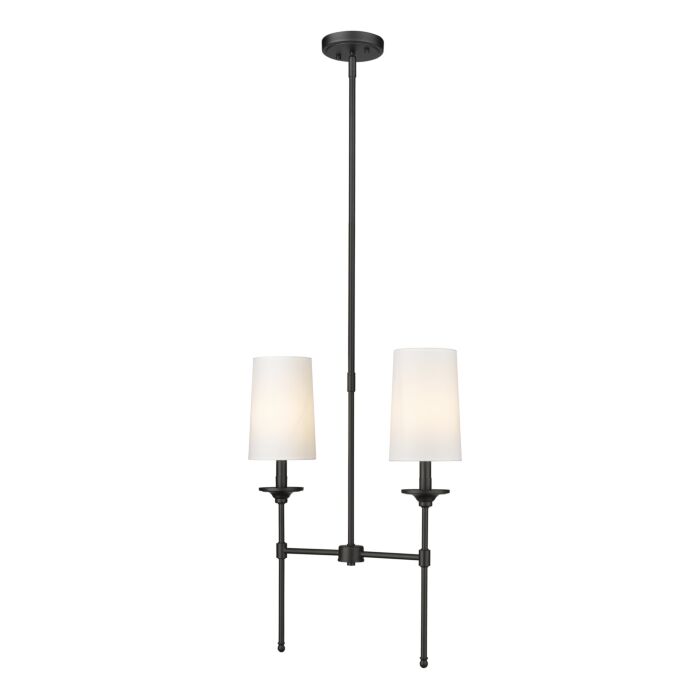 Z Lite Emily 2 Light Linear Pendant Light In Matte Black