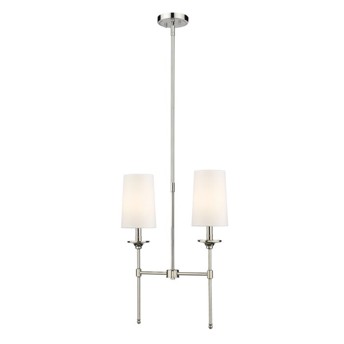 Z Lite Emily 2 Light Linear Pendant Light In Polished Nickel