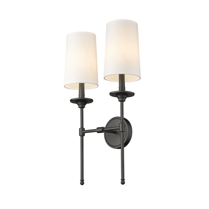 Z Lite Emily 2 Light Wall Sconce In Matte Black