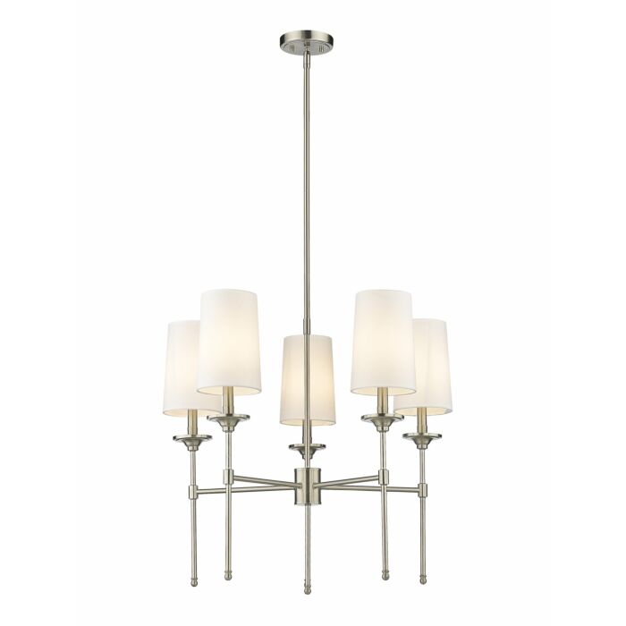 Z Lite Emily 5 Light Chandelier In Brushed Nickel