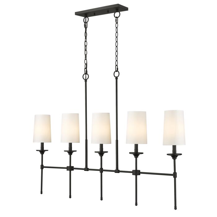 Z Lite Emily 5 Light Linear Pendant Light In Matte Black