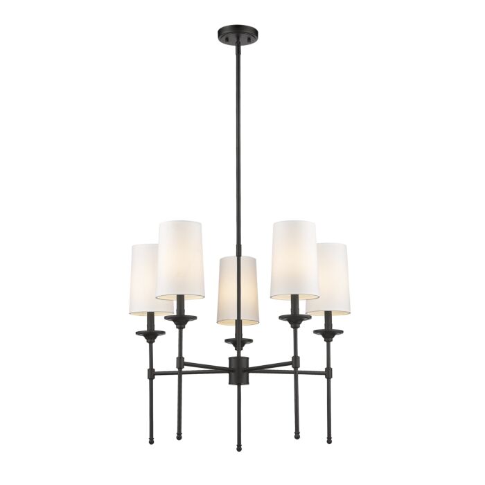 Z Lite Emily 5 Light Chandelier In Matte Black