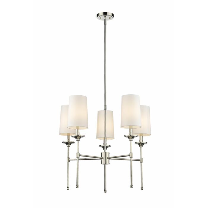 Z Lite Emily 5 Light Chandelier In Polished Nickel