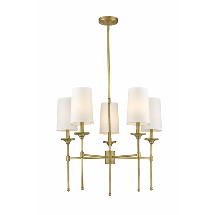 Z Lite Emily 5 Light Chandelier In Rubbed Brass