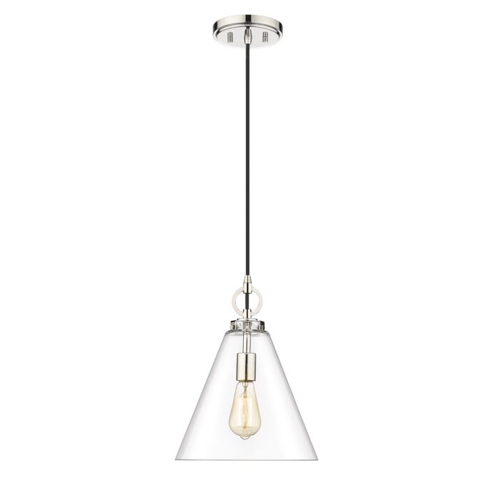 Z Lite Harper 1 Light Pendant Light In Polished Nickel