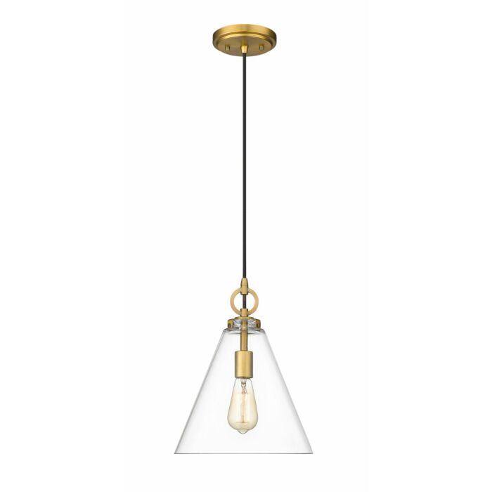 Z Lite Harper 1 Light Pendant Light In Rubbed Brass