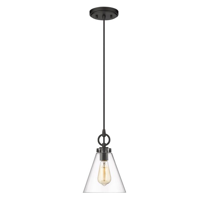 Z Lite Harper 1 Light Pendant Light In Matte Black