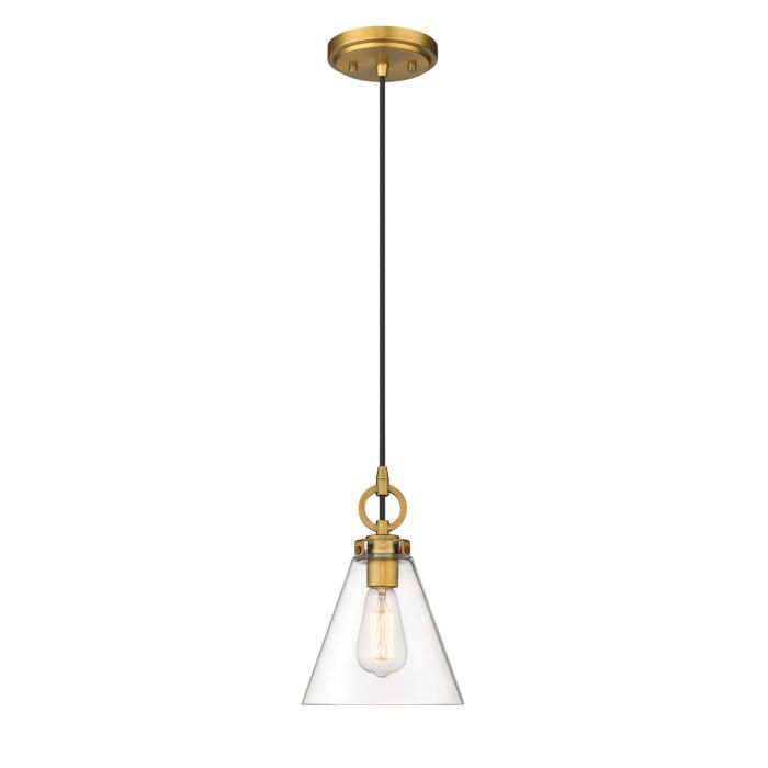 Z Lite Harper 1 Light Pendant Light In Rubbed Brass
