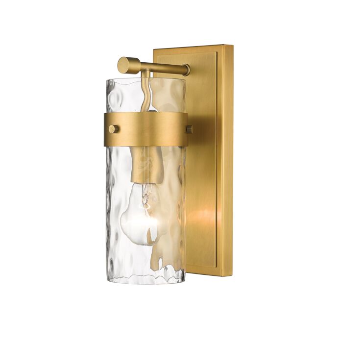 Z Lite Fontaine 1 Light Bathroom Vanity Light In Rubbed Brass